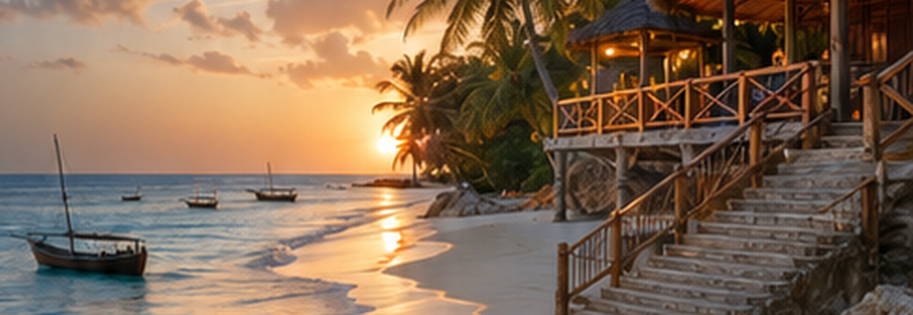 Spiaggia tropicale sulla costa di Zanzibar